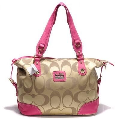 Coach Logo In Signature Small Pink Totes BKR